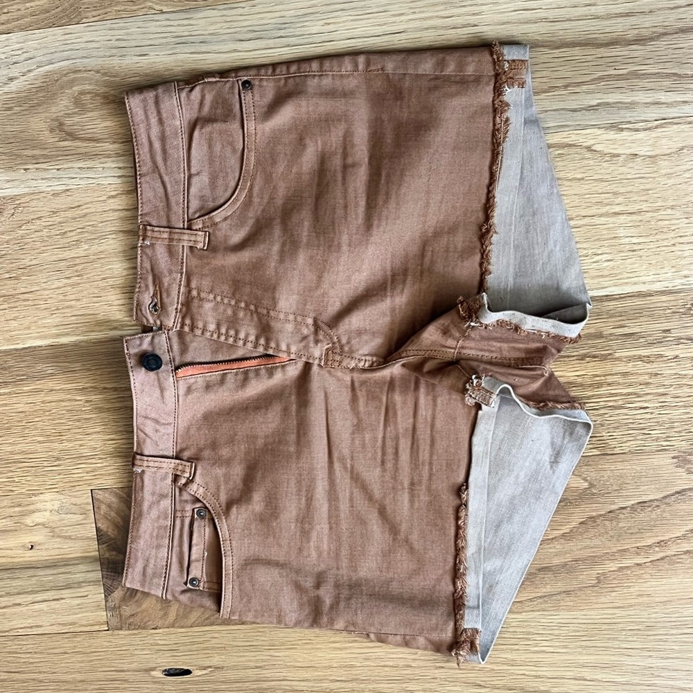 Brown denim shorts - like new!